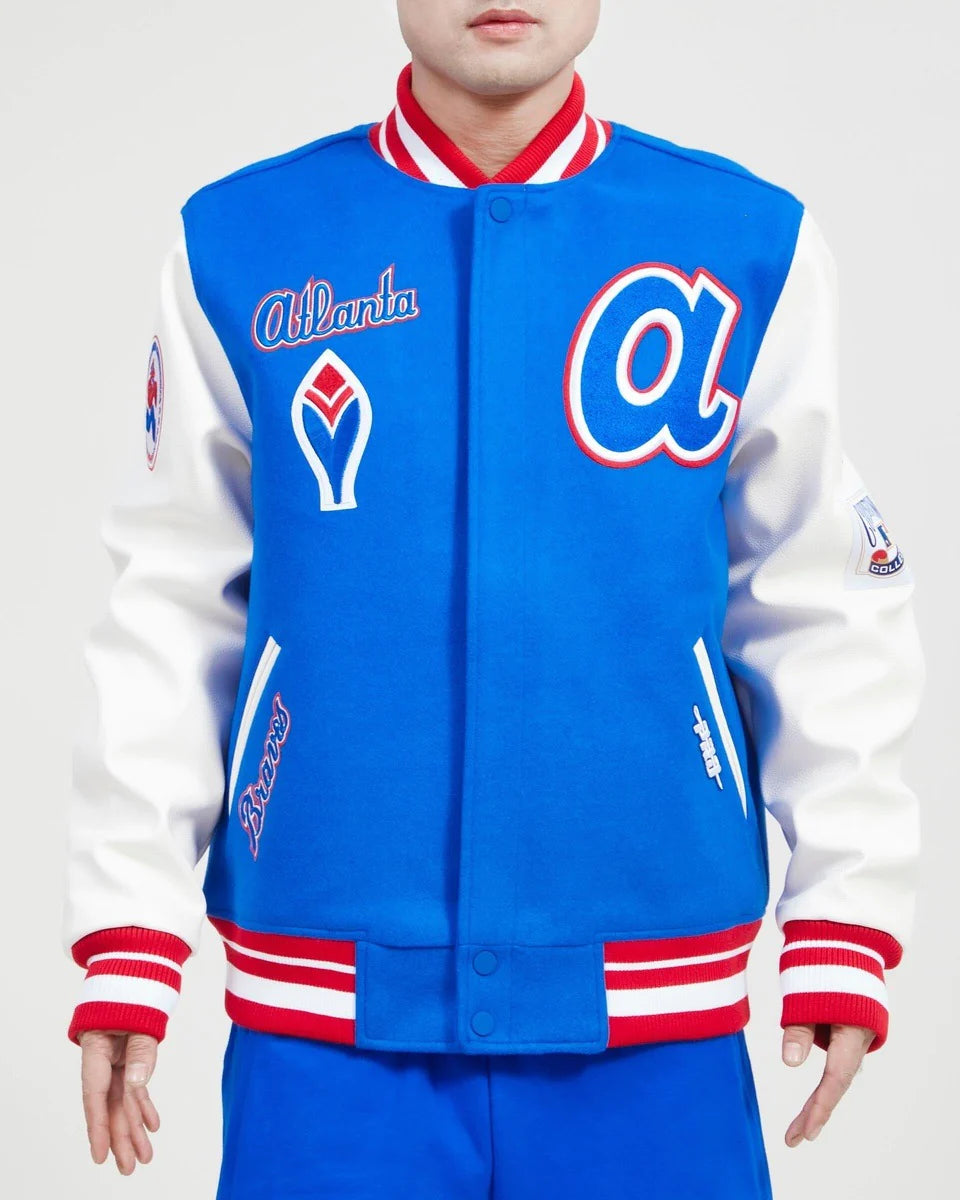 Atlanta Braves Royal Blue Varsity Jacket “a” Logo