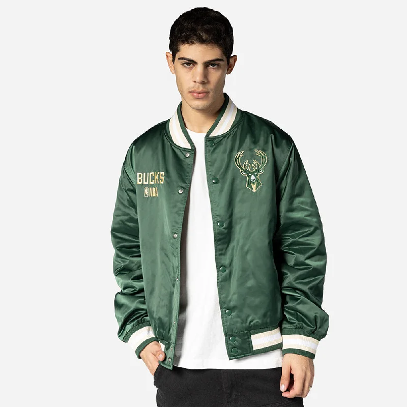 Chamarra Bomber Milwaukee Bucks NBA Satin