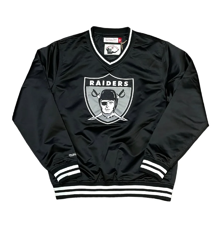 Las Vegas Raiders Mitchell & Ness Satin V-Neck Pullover Jacket