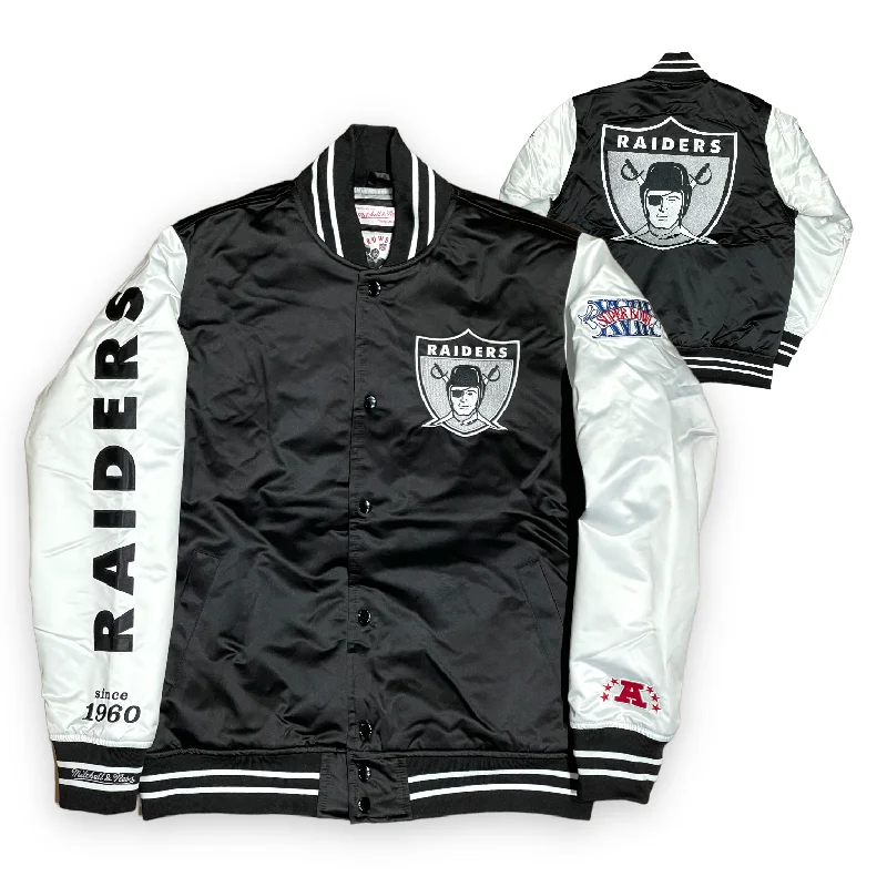 Las Vegas RaidersMitchell & Ness Team Origins Varsity Satin Jacket