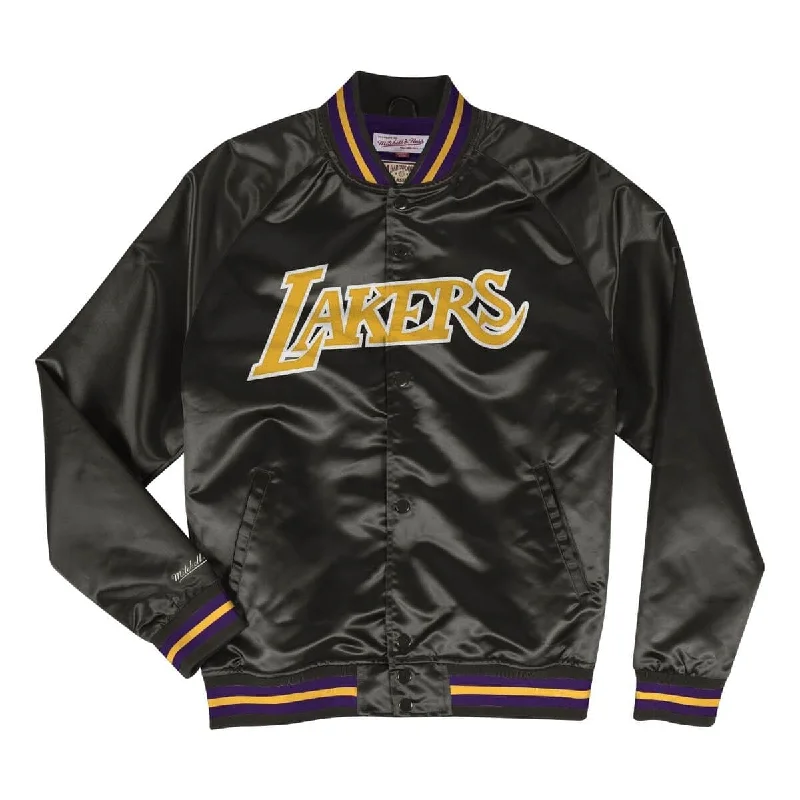 Los Angeles Lakers Mitchell & Ness Lightweight Satin Jacket - Black