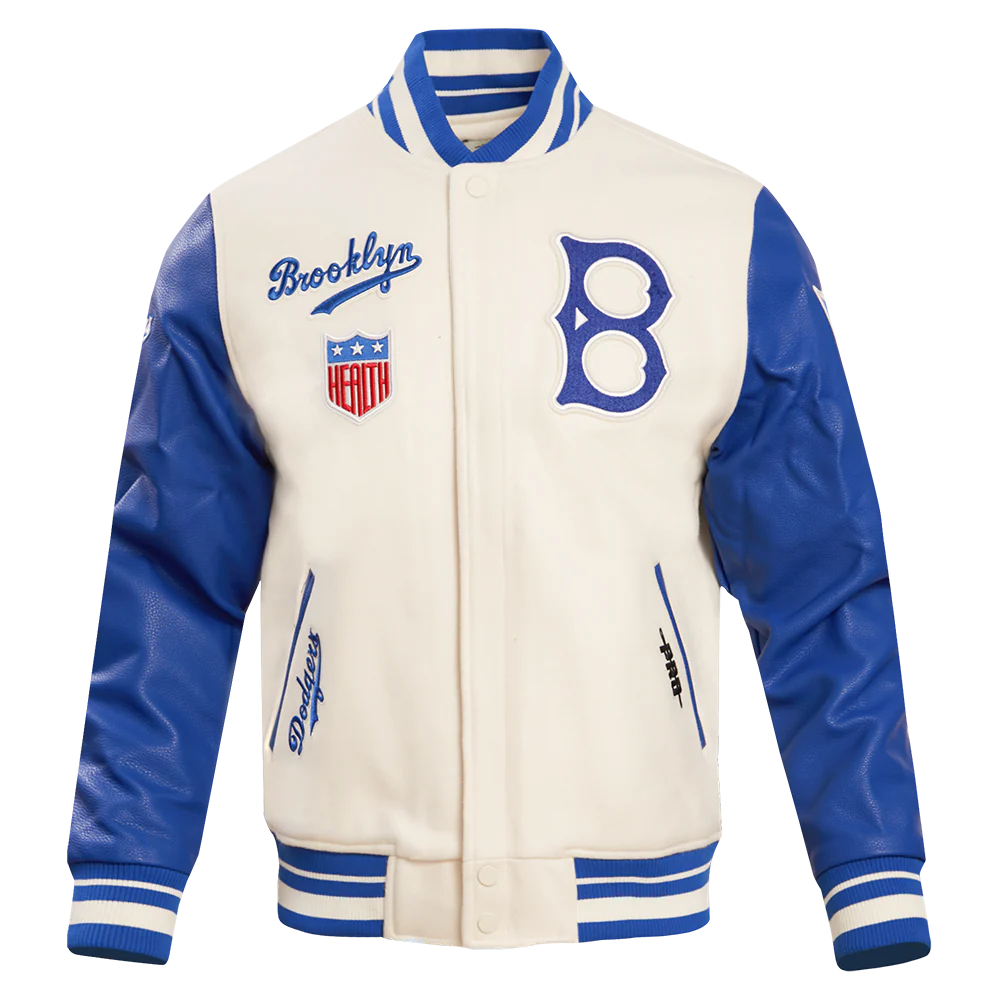 Brooklyn Dodgers Crème And Royal Varsity Jacket