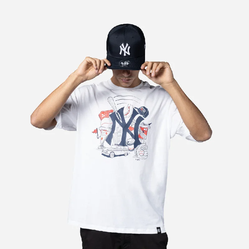 Playera Manga Corta Oversized New York Yankees MLB Food Graphic