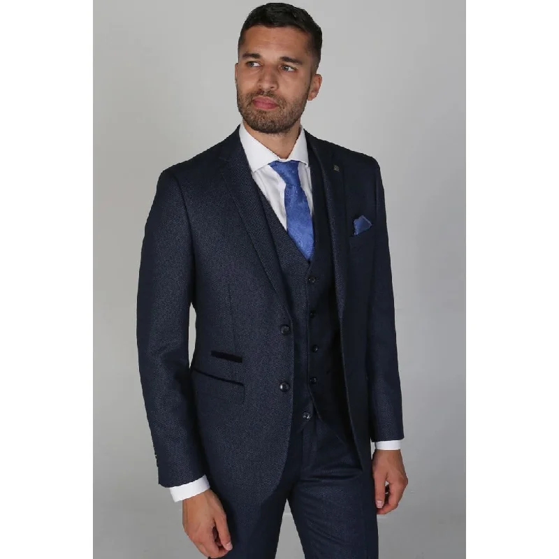 Arthur - Men's Birdseye Navy Blazer