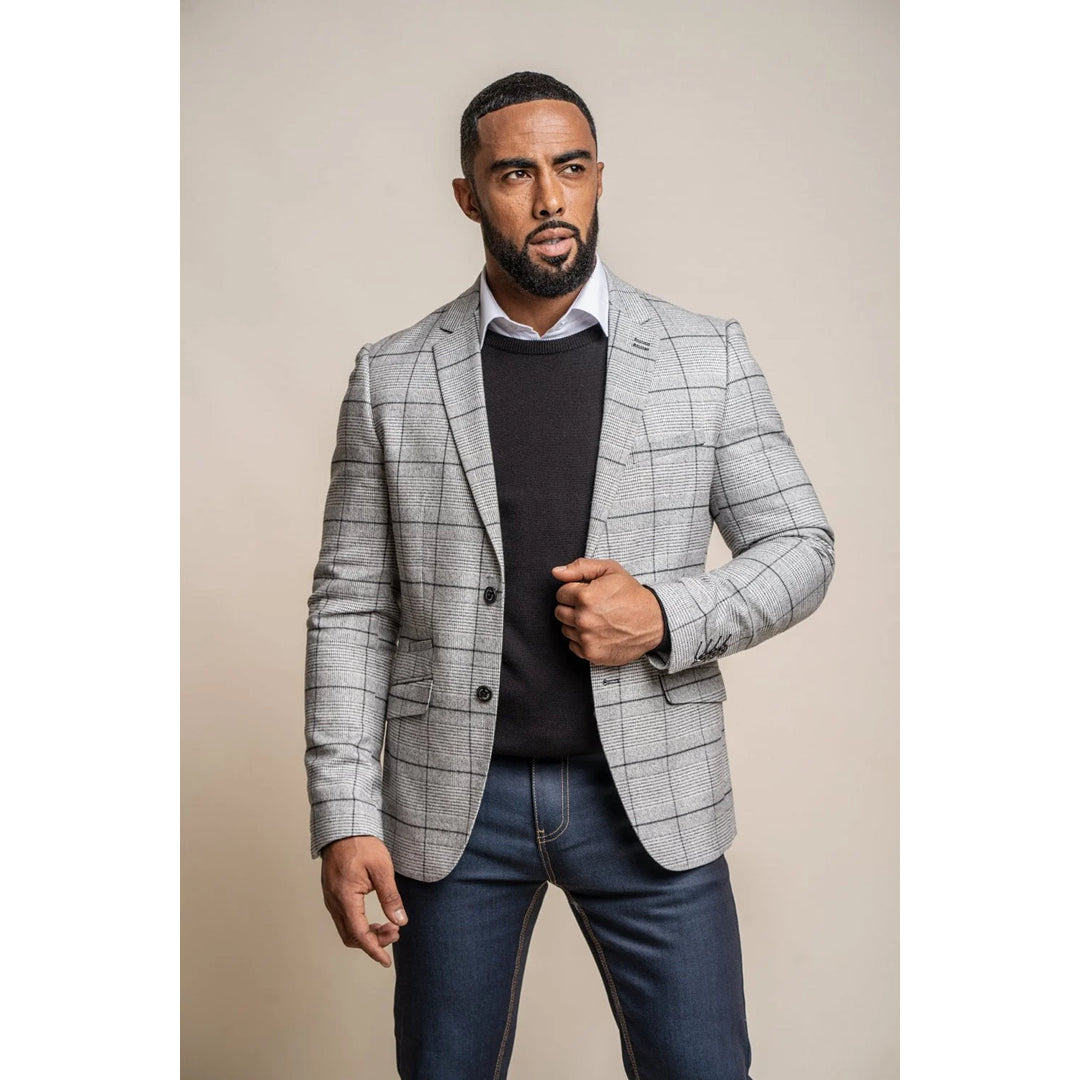 Ghost - Men's Grey Tweed Checked Blazer