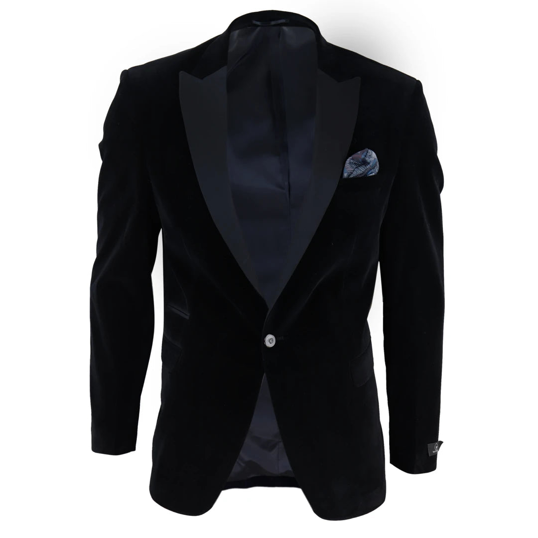 Men's Soft Velvet 1 Button Dinner Jacket Tuxedo Blazer