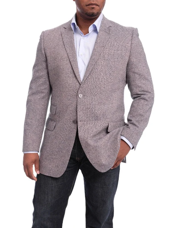 Steven Land Modern Fit Gray Donegal Two Button Wool Blazer Sportcoat