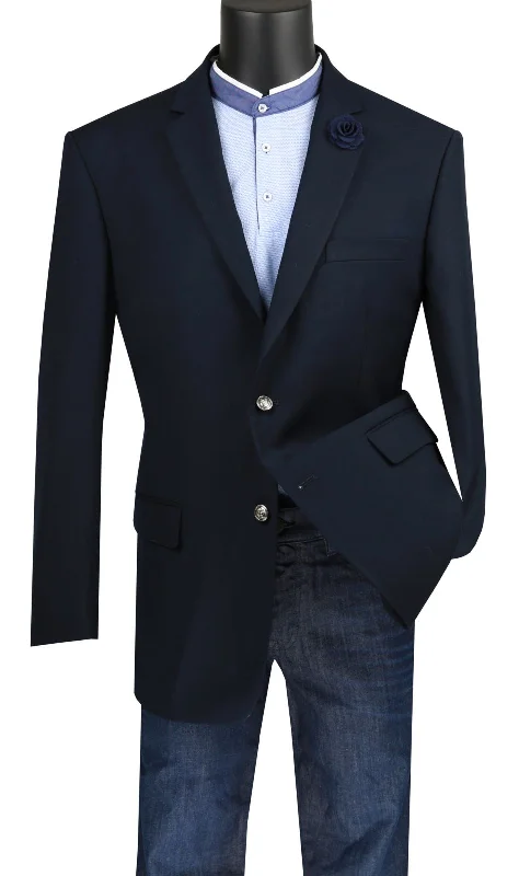 Vinci Men Sport Coat B-TR-Navy Blue