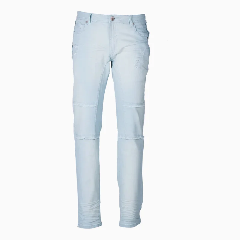 Men's Jett Twill Jean With Frayed Edges Denim Slim Pant