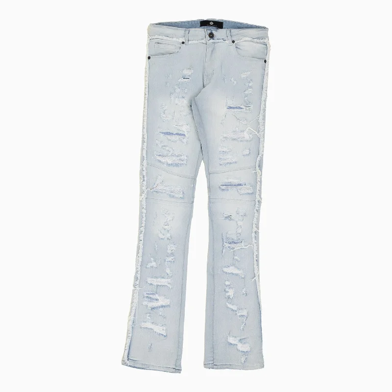 Men's Embr. Stitched Stacked Denim Pant