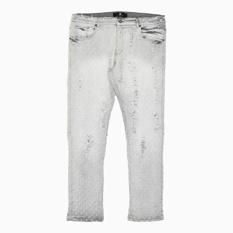 Men's Heavy Pin Distressed Denim Slim Pant