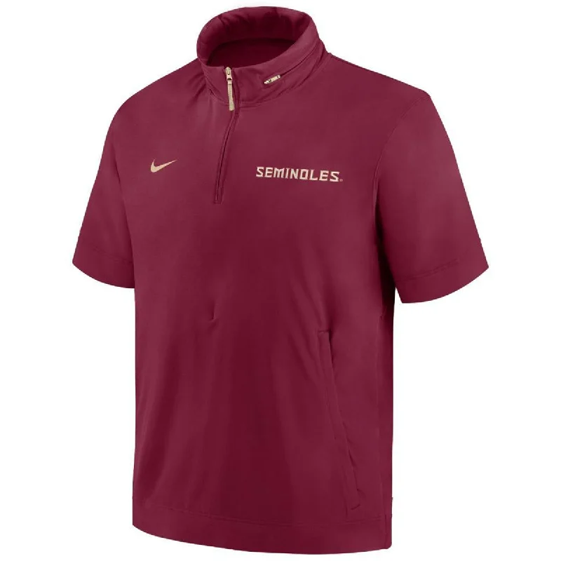 Nike Men's Seminoles Lightweight Short Sleeve Coach's Jacket - Garnet