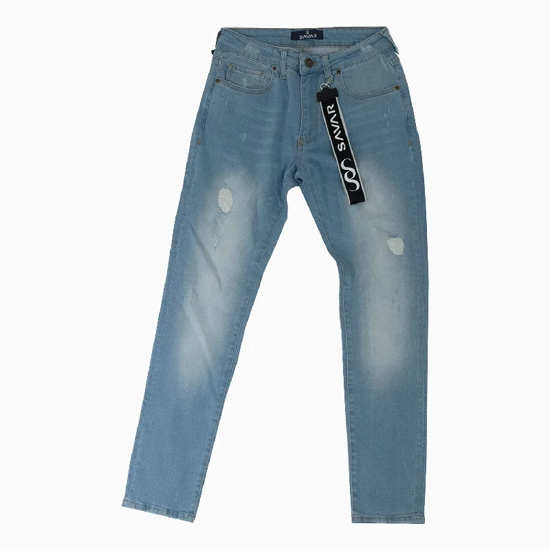 Men's Basic Acid Wash Denim Pant