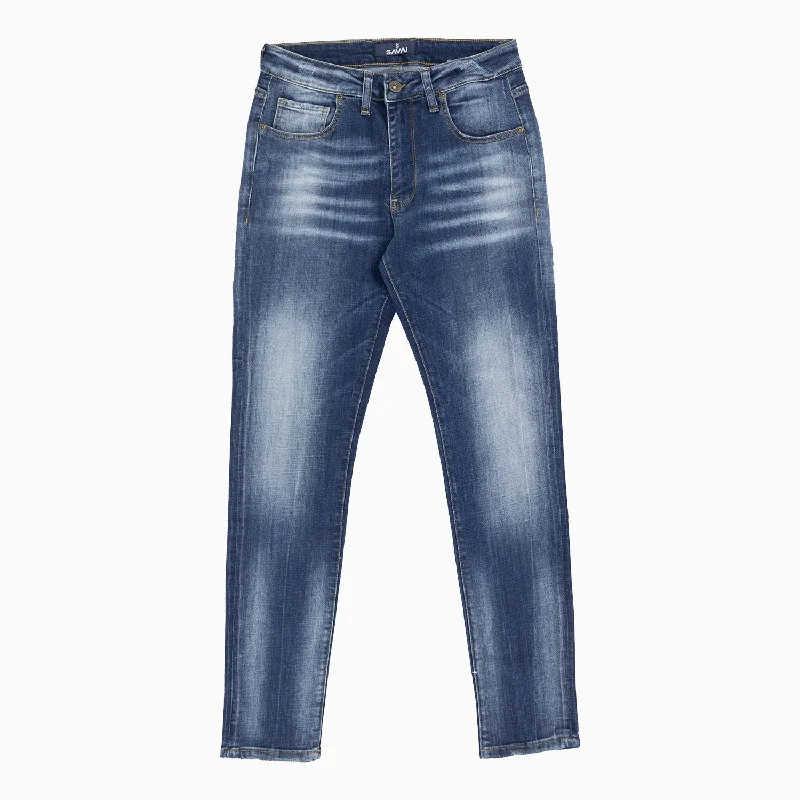 Men's Basic Dark Wash Slim Denim Pant