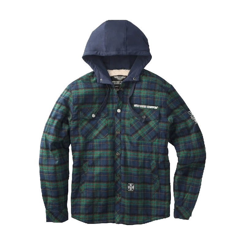 WCC SHERPA LINED FLANNEL JACKET - BLACK/GREY