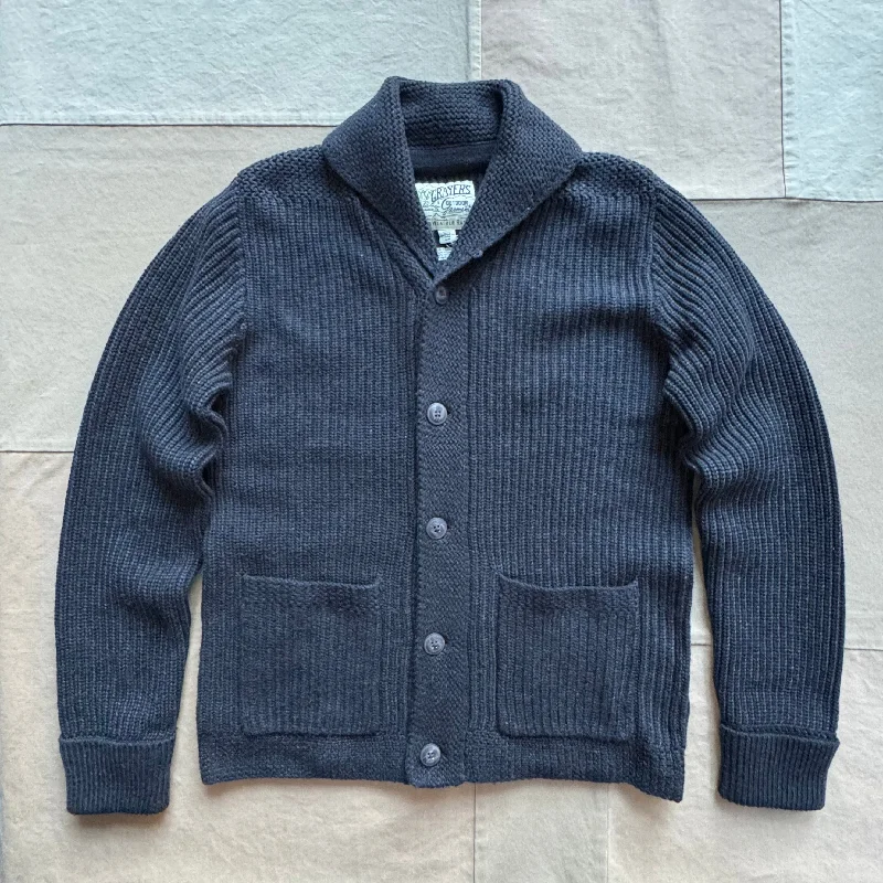 Belmont Plaited Cardigan Sweater, Black Charcoal