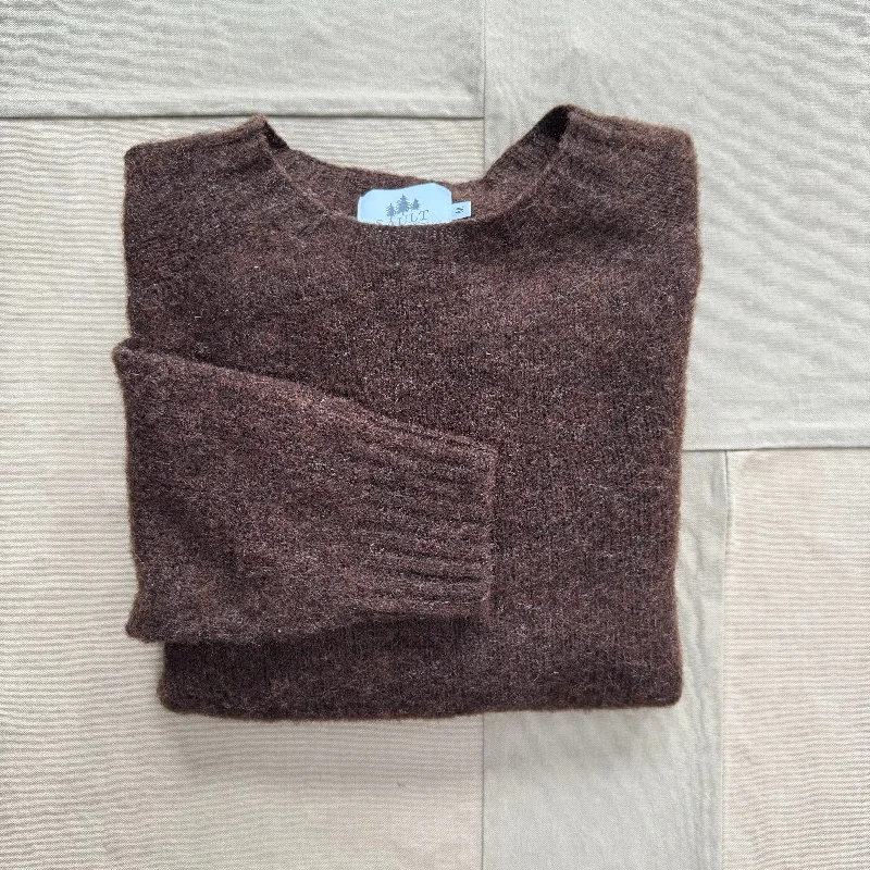 Brushed Wool Crew Sweater, Coffee