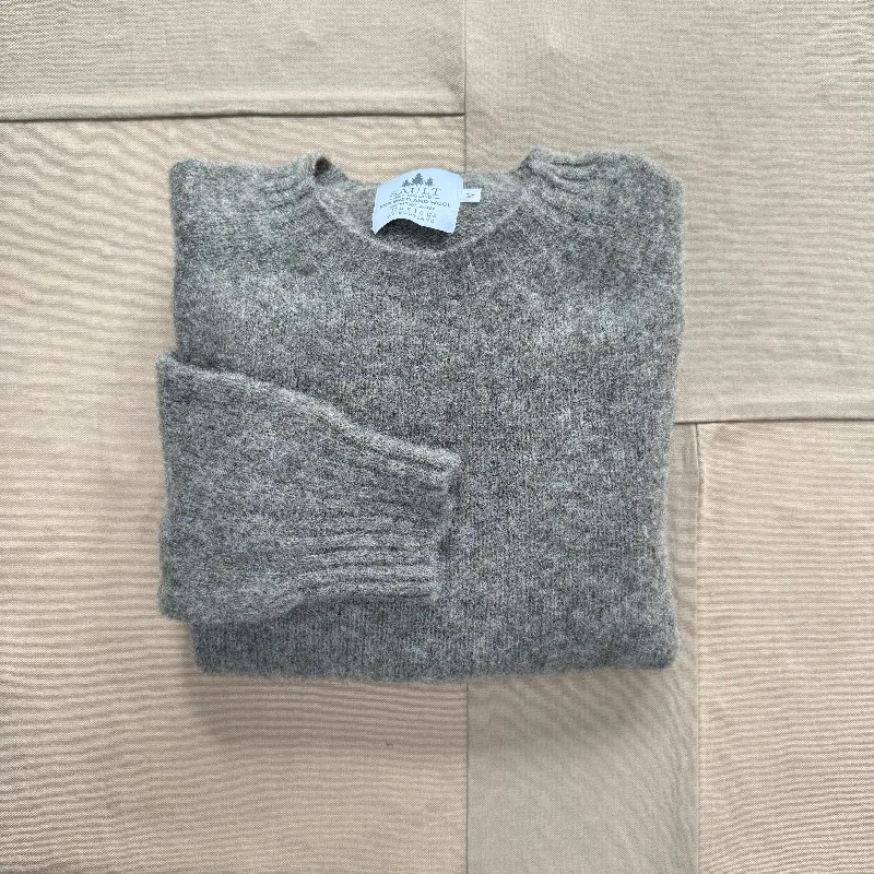 Brushed Wool Crew Sweater, Oyster