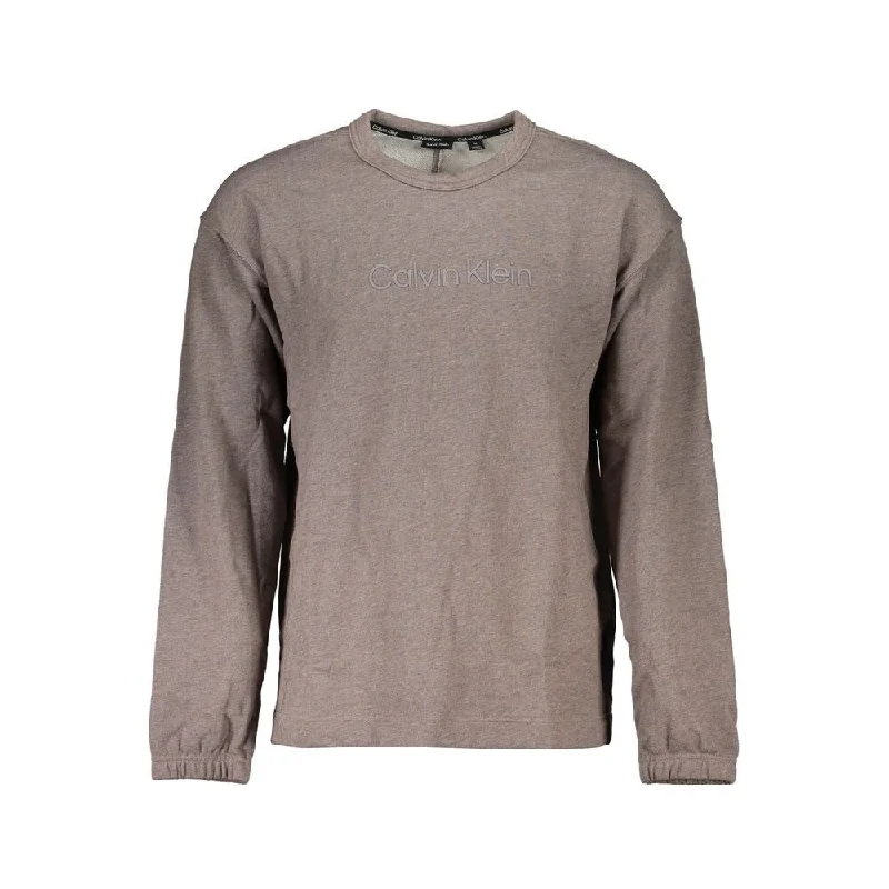 Calvin Klein Chic Brown Brushed Logo Men's Sweatshirt