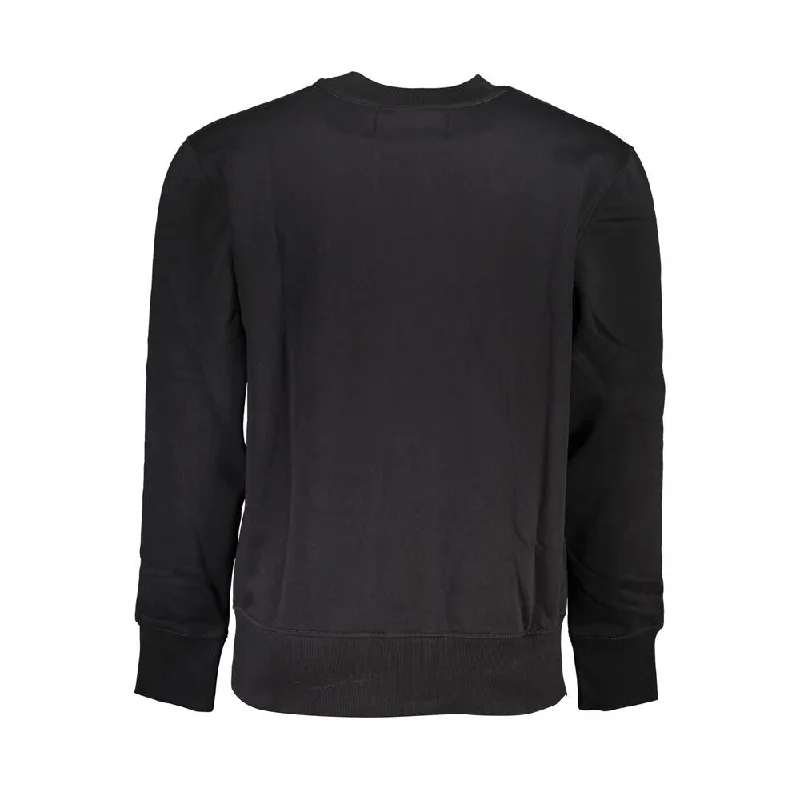 Calvin Klein Sleek Black Crew Neck Fleece Men's Sweatshirt