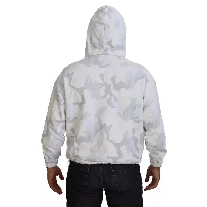 Dolce & Gabbana White Camouflage Hooded Sweatshirt Men's Sweater (Pre-Owned)