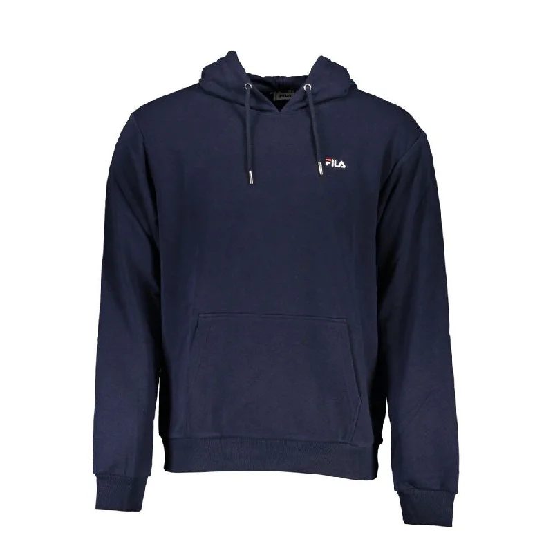 Fila Blue Cotton Blend Hooded Men's Sweatshirt