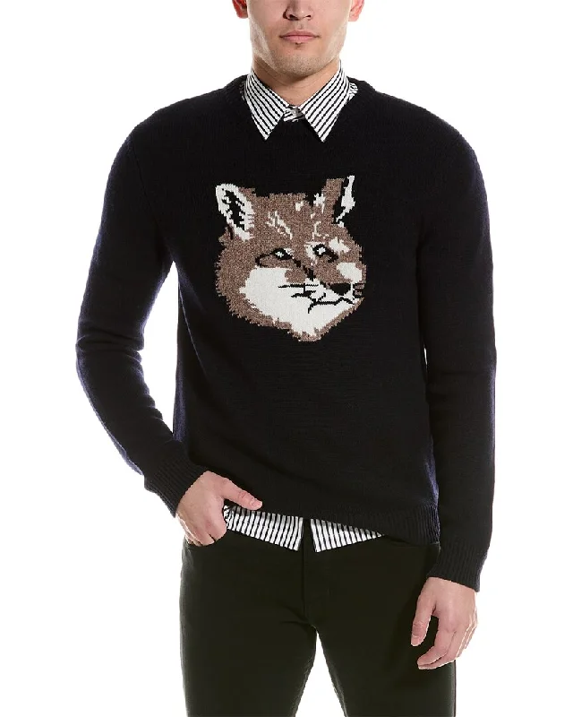 Maison Kitsune Big Fox Wool Crewneck Sweater