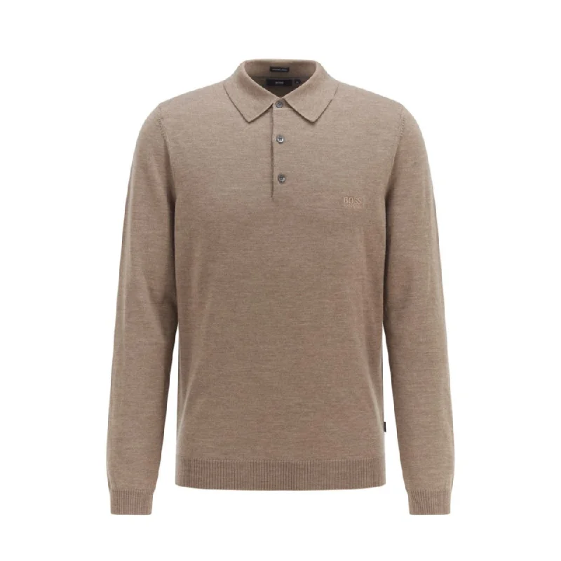 Merino slim-fit sweater with polo collar