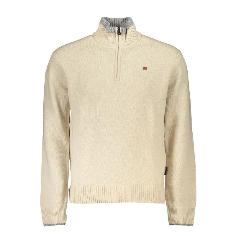 Napapijri Beige Fabric Men Men's Sweater