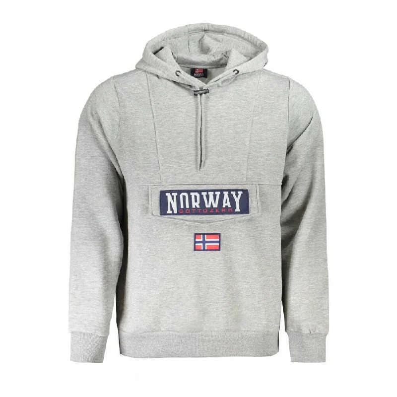 Norway 1963 Gray Cotton Mens Hooded Men's Sweater