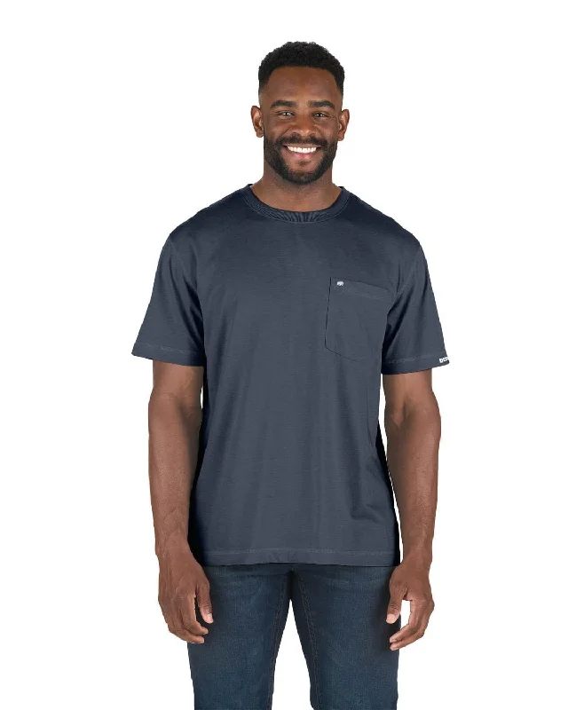 Berne Mens Space Blue Cotton Blend Performance Pocket Tee S/S