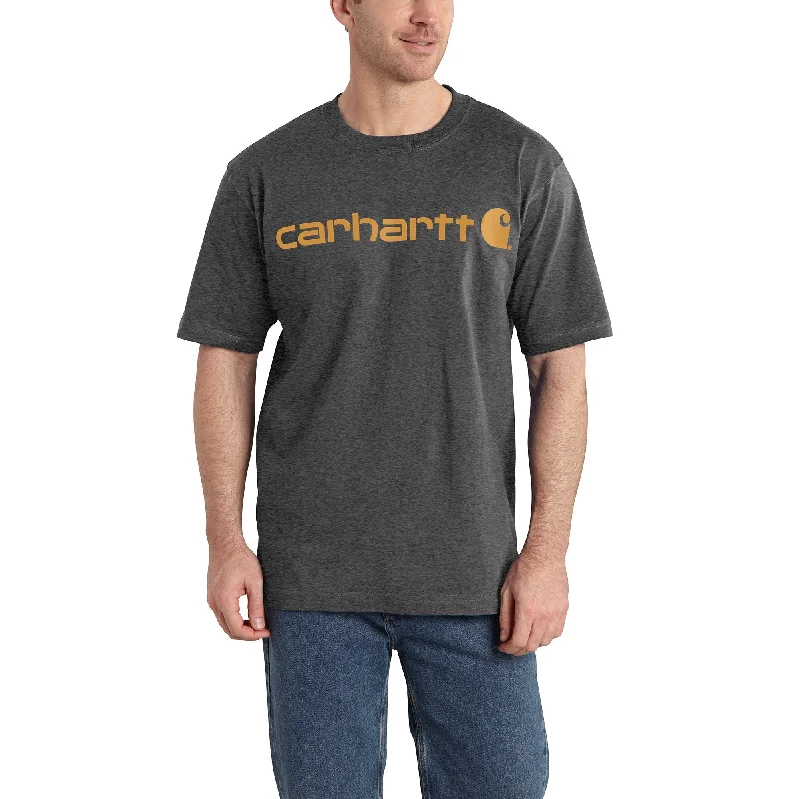 Carhartt Men's Signature Logo Short Sleeve T-Shirt_Carbon Heather