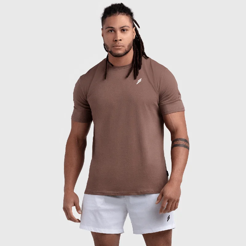 Essential Regular Fit Tee - Choc Brown