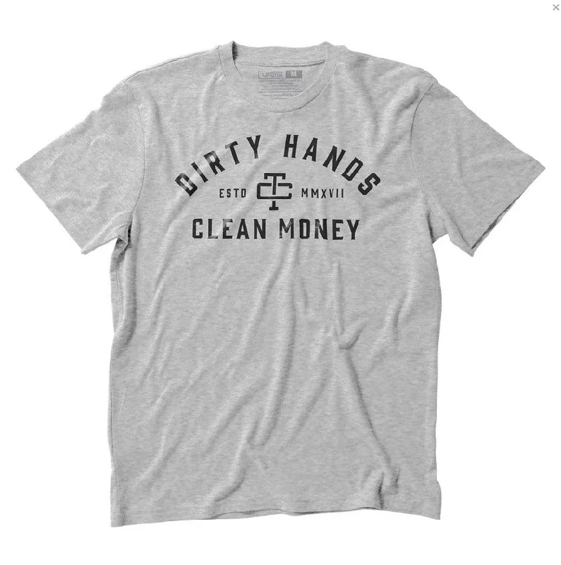 Troll Co. Men's "Dirty Hands Clean Money" Classic Short Sleeve Crewneck T-Shirt_Nickel