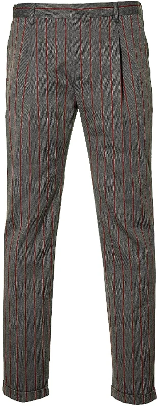 Men Blake-Chic Yarn-Dyed Chino Pants In Grey/red