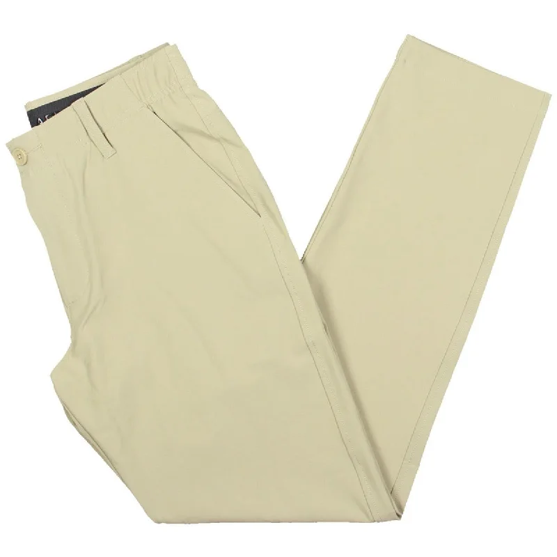 Mens Elastic Waist Golf Straight Leg Pants