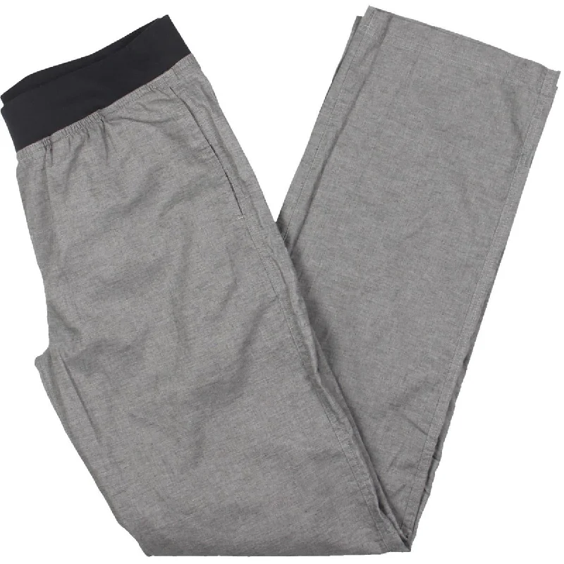 Mens Mid-Rise Elastic Waistband Straight Leg Pants